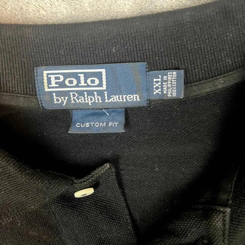 Ralph Lauren Long Sleeve Polo Mens XXL Black Custom Fit Big‎ and Tall